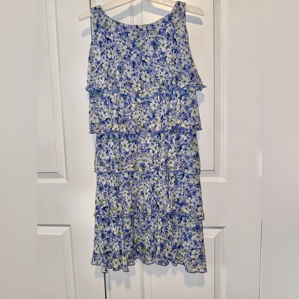 Connected Apparel Blue Floral Maxi Skirt